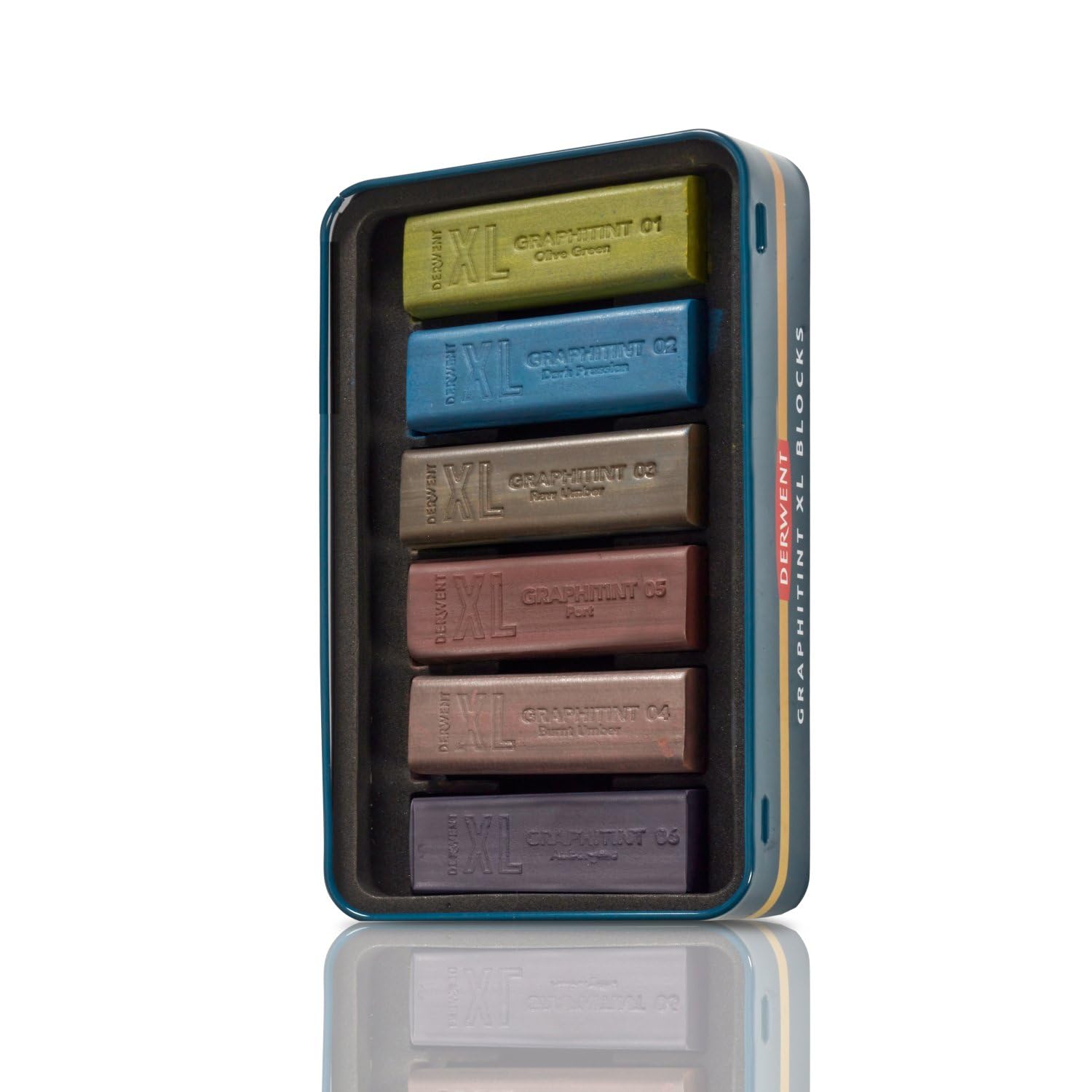 Derwent Graphitint XL Blocks 6 Tin, Set of 6, 60mm Extra-Large Block, Water-soluble, Ideal for Sketching, Drawing and Expressive Mark Making, Professional Quality (2306175) - Image 3